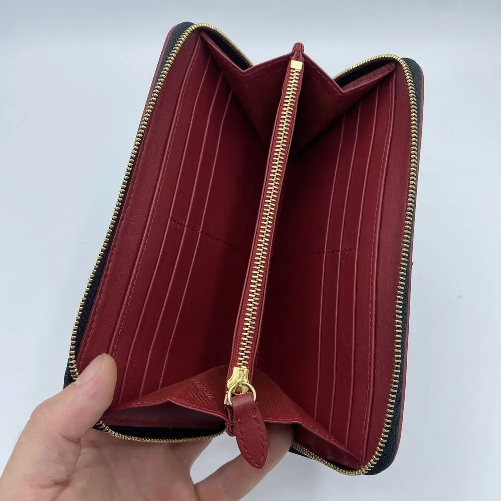 Burberry Elmore Wallet Clutch Purse Zip Around Haymarket House Check Nova Red - Picture 7 of 16